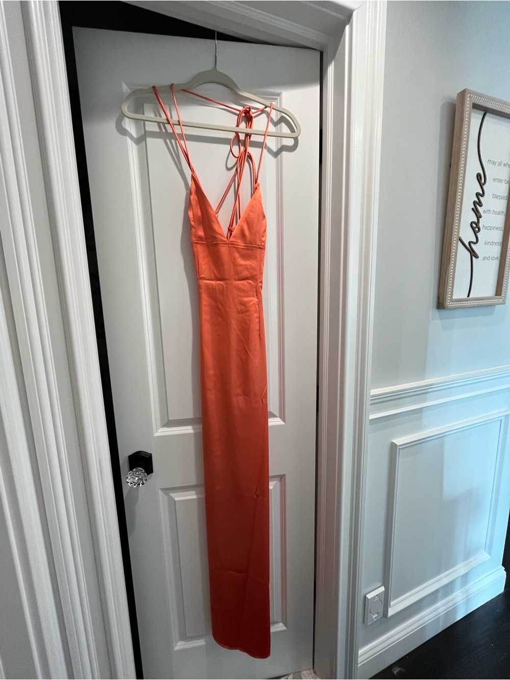 PrettyLittleThing Coral Orange Strappy Maxi Dress